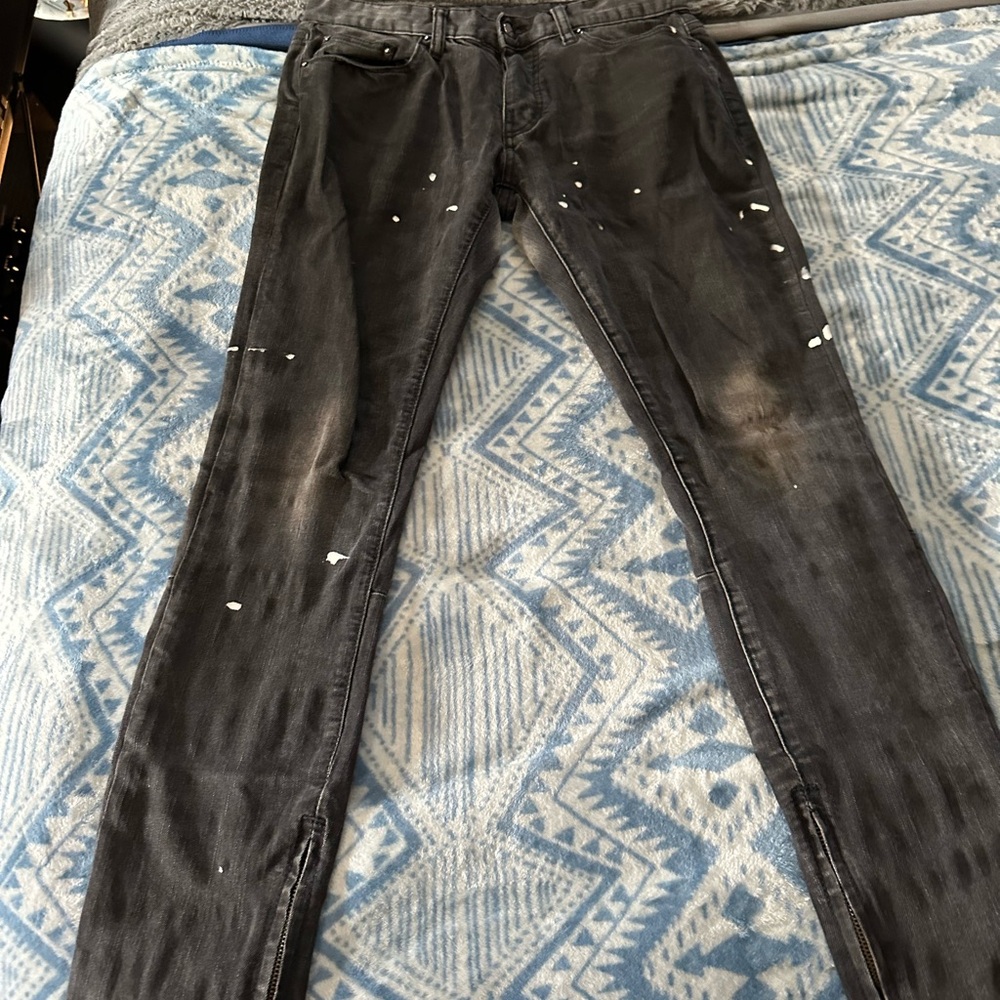 MNML Distressed Black Skinny Jeans